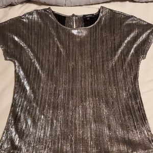 XL Silver lame evening wear top